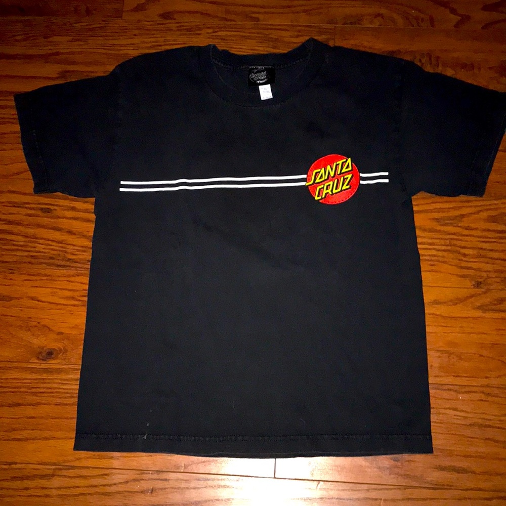 Girls black and red Santa cruz shirt